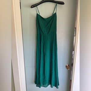 reformation Elegant Green Spaghetti Strap Dress